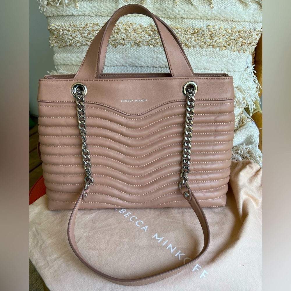 REBECCA MINKOFF M.A.B. Quilted Satchel Doe Leather Purse